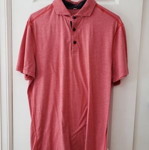 Lululemon Textured Stripe Pink Polo Collared Shirt
